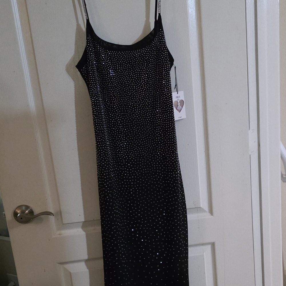 Iris Black Sequin Midi Dress